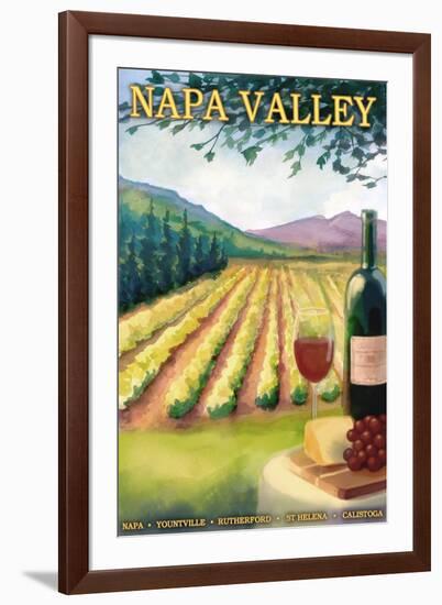 Napa Valley, California Wine Country-Lantern Press-Framed Art Print