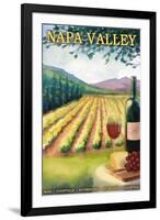 Napa Valley, California Wine Country-Lantern Press-Framed Art Print