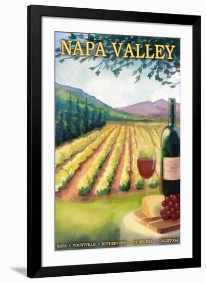 Napa Valley, California Wine Country-Lantern Press-Framed Art Print