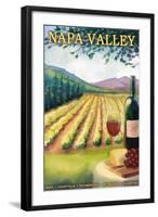 Napa Valley, California Wine Country-Lantern Press-Framed Art Print