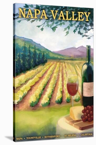 Napa Valley, California Wine Country-Lantern Press-Stretched Canvas