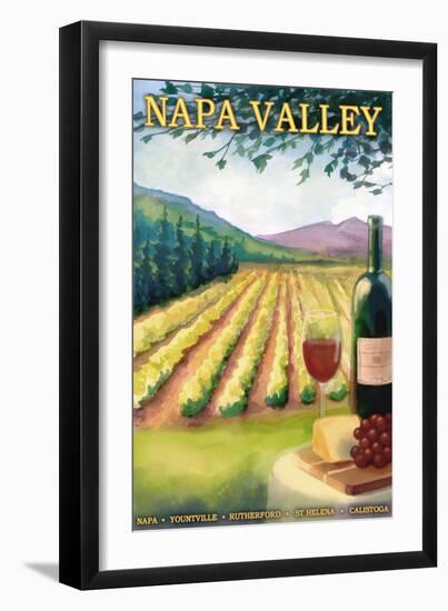 Napa Valley, California Wine Country-Lantern Press-Framed Art Print