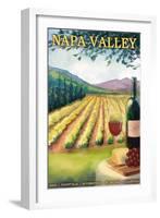 Napa Valley, California Wine Country-Lantern Press-Framed Art Print