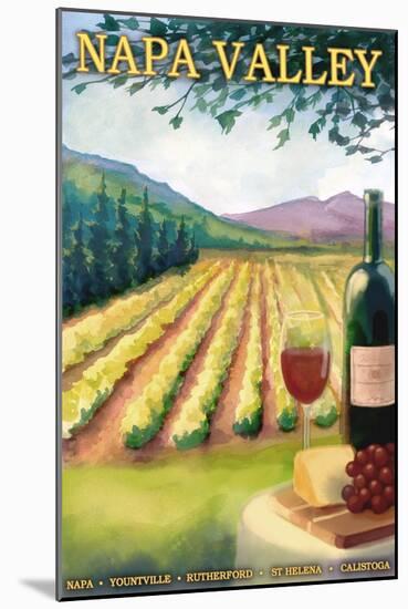 Napa Valley, California Wine Country-Lantern Press-Mounted Art Print