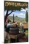 Napa Valley, California - Wine Grape Crushing - Lantern Press Artwork-Lantern Press-Mounted Art Print