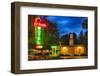 Napa Valley Motel Neon Sign-George Oze-Framed Premium Photographic Print