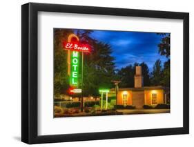 Napa Valley Motel Neon Sign-George Oze-Framed Premium Photographic Print