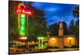 Napa Valley Motel Neon Sign-George Oze-Stretched Canvas