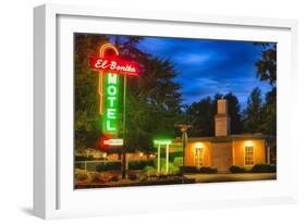 Napa Valley Motel Neon Sign-George Oze-Framed Photographic Print