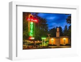 Napa Valley Motel Neon Sign-George Oze-Framed Photographic Print