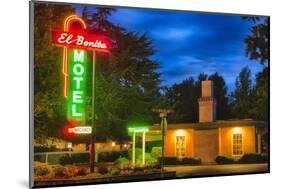 Napa Valley Motel Neon Sign-George Oze-Mounted Photographic Print