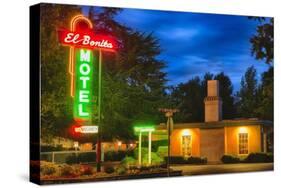 Napa Valley Motel Neon Sign-George Oze-Stretched Canvas