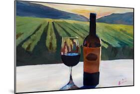 Napa Valley Wine Bottle with Red Wine-Markus Bleichner-Mounted Art Print