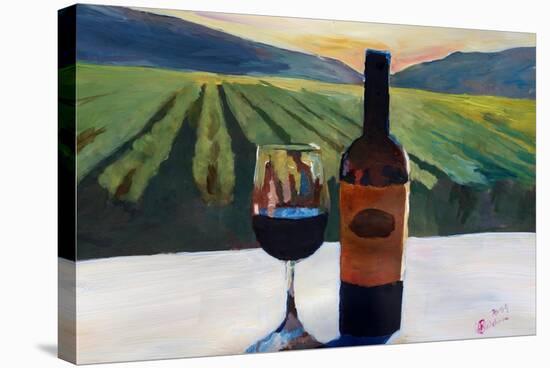 Napa Valley Wine Bottle with Red Wine-Markus Bleichner-Stretched Canvas