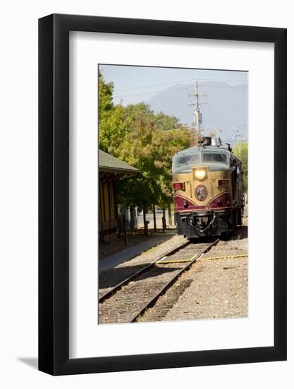 Napa Valley Wine Train in Train Station, California, USA-Cindy Miller Hopkins-Framed Photographic Print