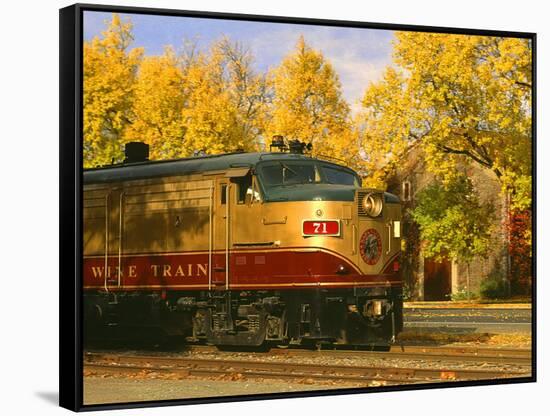 Napa Valley Wine Train Rolls through Rutherford, California, USA-John Alves-Framed Stretched Canvas