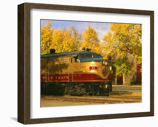 Napa Valley Wine Train Rolls through Rutherford, California, USA-John Alves-Framed Photographic Print