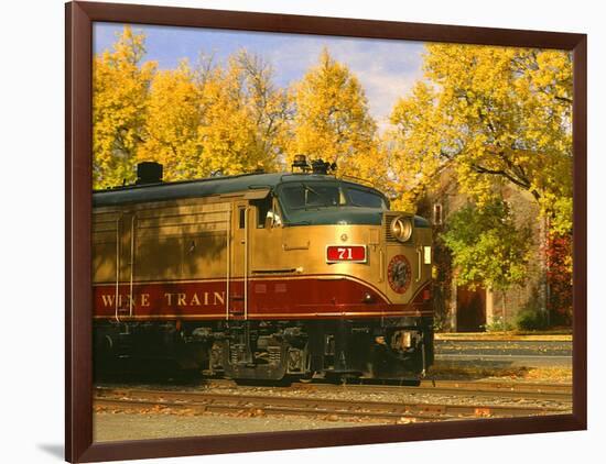 Napa Valley Wine Train Rolls through Rutherford, California, USA-John Alves-Framed Photographic Print