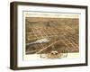 Naperville, Illinois - Panoramic Map-Lantern Press-Framed Art Print