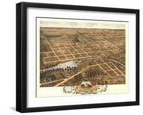 Naperville, Illinois - Panoramic Map-Lantern Press-Framed Art Print
