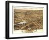 Naperville, Illinois - Panoramic Map-Lantern Press-Framed Art Print