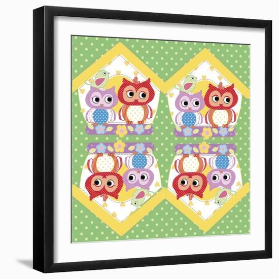 Napkin Owl-Maria Trad-Framed Giclee Print