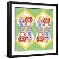 Napkin Owl-Maria Trad-Framed Premium Giclee Print