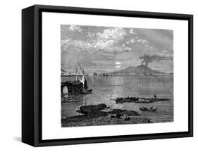 Naples and Mount Vesuvius, from Pausilippe, Italy, 19th Century-null-Framed Stretched Canvas