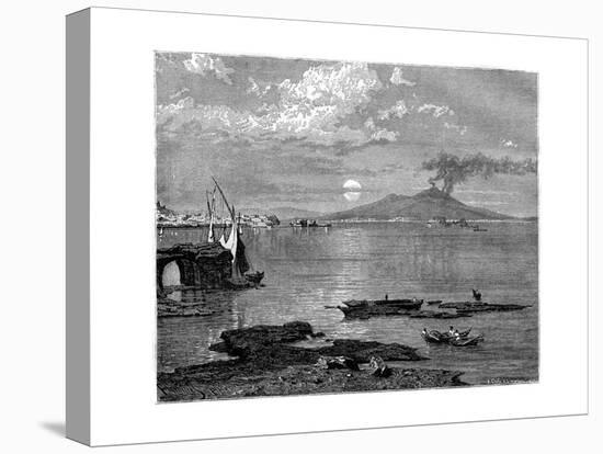 Naples and Mount Vesuvius, from Pausilippe, Italy, 19th Century-null-Stretched Canvas