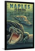 Naples, Florida - Alligators-Lantern Press-Framed Art Print