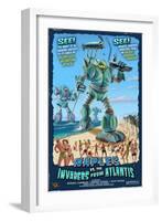 Naples, Florida - Naples vs. Atlantean Invaders-Lantern Press-Framed Art Print
