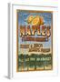 Naples, Florida - Orange Grove Vintage Sign-Lantern Press-Framed Art Print
