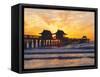 Naples, Florida, USA. People Gathered on the Pier at Sunset-Fraser Hall-Framed Stretched Canvas