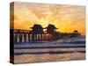 Naples, Florida, USA. People Gathered on the Pier at Sunset-Fraser Hall-Stretched Canvas