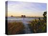 Naples, Florida, USA. Sunset at the Beach and Pier-Fraser Hall-Stretched Canvas