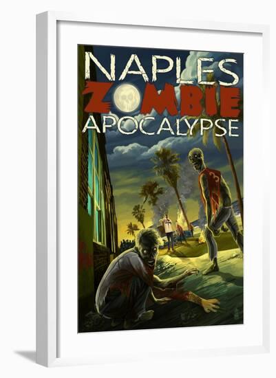 Naples, Florida - Zombie Apocalypse-Lantern Press-Framed Art Print