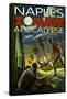 Naples, Florida - Zombie Apocalypse-Lantern Press-Framed Stretched Canvas