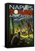 Naples, Florida - Zombie Apocalypse-Lantern Press-Framed Stretched Canvas