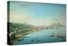 Naples from the Bay, with Mt. Vesuvius in the Background-Antonio Joli-Stretched Canvas