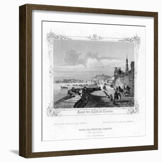 Naples from the Carmine Castle, Italy, 19th Century-J Poppel-Framed Giclee Print