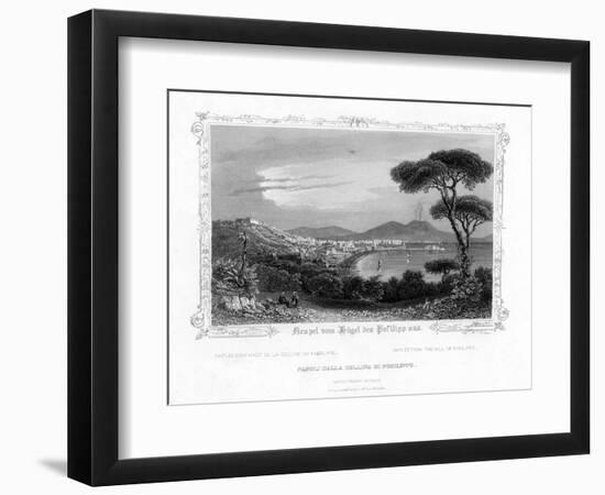 Naples from the Hill of Posillipo, Italy, 19th Century-J Poppel-Framed Premium Giclee Print