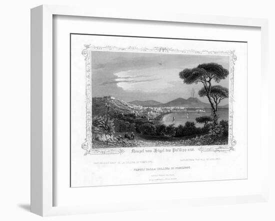 Naples from the Hill of Posillipo, Italy, 19th Century-J Poppel-Framed Giclee Print