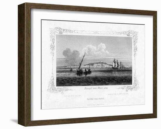 Naples from the Sea, 19th Century-J Poppel-Framed Giclee Print