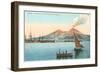 Naples Harbor with Smoking Vesuvius-null-Framed Art Print