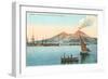 Naples Harbor with Smoking Vesuvius-null-Framed Art Print