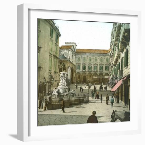 Naples (Italy), Largo Montolivetto-Leon, Levy et Fils-Framed Photographic Print