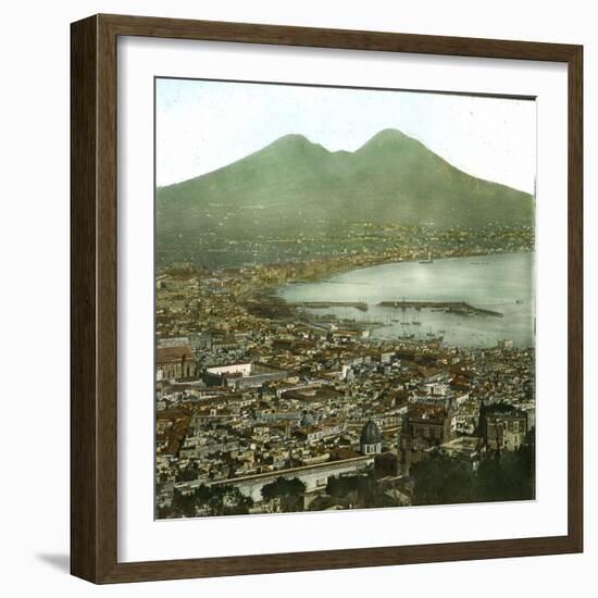 Naples (Italy), Panorama Taken from the Via Tasso-Leon, Levy et Fils-Framed Photographic Print