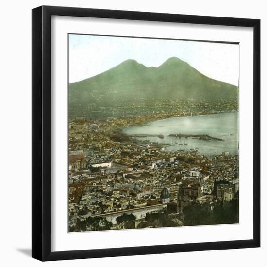 Naples (Italy), Panorama Taken from the Via Tasso-Leon, Levy et Fils-Framed Premium Photographic Print