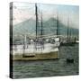 Naples (Italy), the Port and Vesuvius-Leon, Levy et Fils-Stretched Canvas