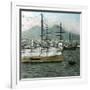 Naples (Italy), the Port and Vesuvius-Leon, Levy et Fils-Framed Photographic Print